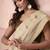 Cream mondal cotton party wear saree