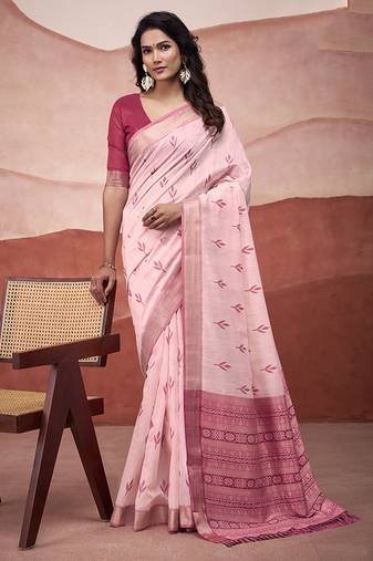 Red mondal cotton party wear saree