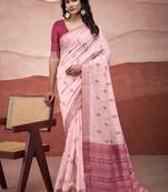 Red mondal cotton party wear saree