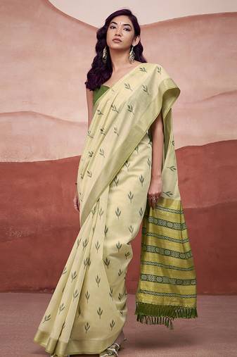 Pastel mondal cotton party wear saree