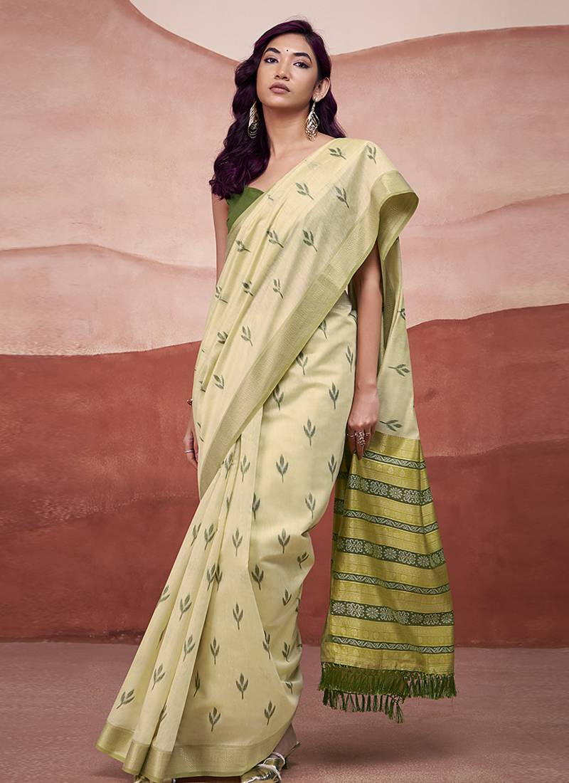 Pastel mondal cotton party wear saree