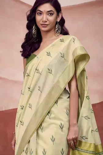 Pastel mondal cotton party wear saree