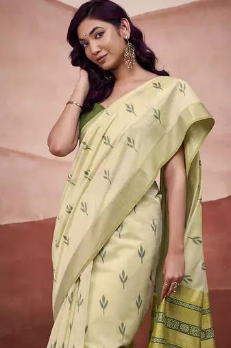 Pastel mondal cotton party wear saree