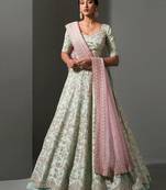 pista zari & sequins art silk lehenga choli with dupatta