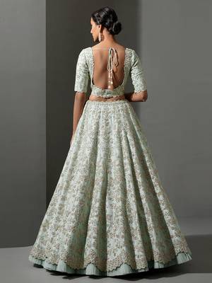 pista zari & sequins art silk lehenga choli with dupatta 2