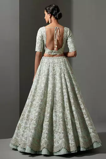 pista zari & sequins art silk lehenga choli with dupatta