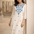 Off White Embroidered Cotton Kurta and Pant Set