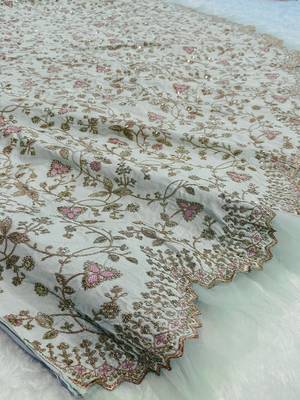 pista zari & sequins art silk lehenga choli with dupatta 6