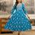 Blue Cotton  Embroidery Sequence Work A-Line Flared Kurti For Women