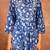 Blue floral hand block printed cotton kurta pant  set of 2