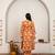 Peach hand block print cotton kurta set