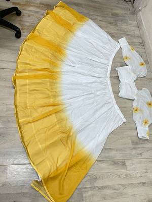 white yellow ombre organza haldi lehenga choli set 4