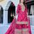 Rani Color Chinnon Silk Embroidery Work Wedding Wear Sharara 