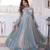 Sky fendi satin thread sequins embroidered gown with heavy dupatta