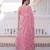 Pink fendi satin thread sequins embroidered gown with heavy dupatta