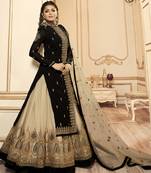 black georgette silk sharara with crystal work