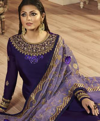 purple satin silk wedding sharara with embroidery and crystal detailing 2