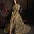 designer golden net gown with sequins and crystal detailing