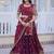 Awesome Wine Sequins Silk Wedding Wear Lehenga Choli With Dupatta