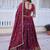 Awesome Wine Sequins Silk Wedding Wear Lehenga Choli With Dupatta