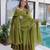 Parrot mul chanderi mirror work kurta with pant and heavy dupatta