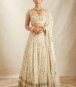 CREAM EMBROIDERY GEORGETTE BEAUTIFULL LEHENGA CHOLI WITH DUPATTA