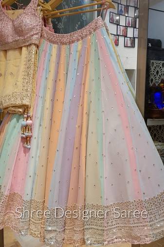 MULTICOLOR CORDING EMBROIDERY GEORGETTE LEHENGA CHOLI WITH DUPATTA
