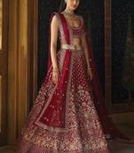 MAROON EMBROIDERY TAFFETA PREMIUM LEHENGA CHOLI WITH DUPATTA