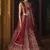 maroon taffeta silk embroidered wedding lehenga choli