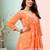Seva chikan hand embroidered carrot pink rayon lucknowi chikan top scl9236