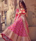 MULTICOLOR DIGITAL EMBROIDERY ZIG-ZAG LEHENGA CHOLI WITH DUPATTA