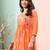 Seva chikan hand embroidered orange georgette lucknowi chikan top with slip scl9247