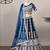 INDIGO EMBROIDERY CHINON SILK DEsiGNER LEHENGA CHOLI WITH DUPATTA