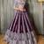 PURPLE EMBROIDERY CHINON SILK DEISGNER LEHENGA CHOLI WITH DUPATTA