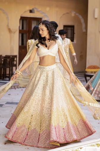 MULTICOLOR EMBROIDERY GEORGETTE PREMIUM LEHENGA CHOLI WITH DUPATTA