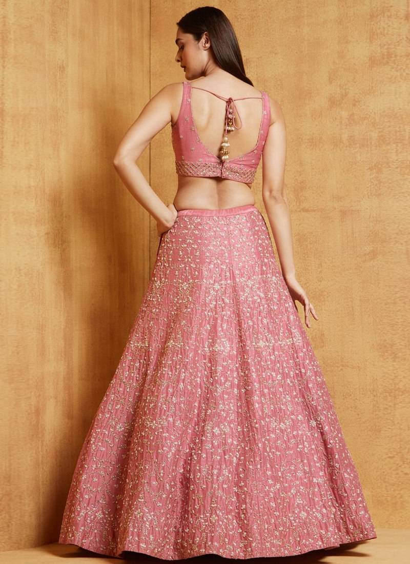 GAJRI CORDING EMBROIDERY SATIN SILK STUNNING LEHENGA CHOLI WITH DUPATTA