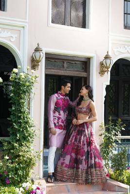 multicolor georgette lehenga choli with embroidered fancy dupatta 2