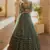 green georgette lehenga choli with embroidered fancy dupatta