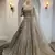 grey georgette lehenga choli with mirror blouse and embroidered dupatta