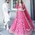 PINK EMBROIDERY MALAI SATIN BOLLYWOOD LEHENGA CHOLI WITH DUPATTA