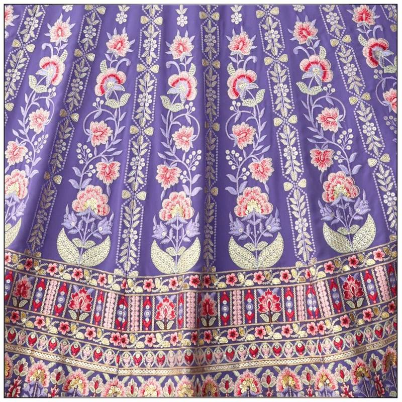 Ornate VIOLET GEORGETTE Floral Lehenga Choli