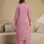 LightPink Pure Cotton Embroidery Sequence Work Kurta Pant with Ethic Motifs Print Dupatta Set