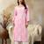 Seva chikan hand embroidered lucknowi chikankari pink rayon kurta scl4407