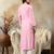Seva chikan hand embroidered lucknowi chikankari pink rayon kurta scl4407