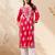Seva chikan hand embroidered lucknowi chikankari magenta rayon kurta scl4470