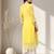 Seva chikan hand embroidered yellow georgette lucknowi chikankari kurta with inner slip