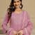 LightPink Pure Cotton Embroidery Sequence Work Kurta Pant with Ethic Motifs Print Dupatta Set