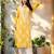 Seva chikan hand embroidered lucknowi chikankari yellow modal kurta scl4479