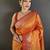 orange lichi silk blend paithani peacock motifs zari work saree