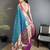 teal lichi silk blend paithani peacock motifs zari work saree